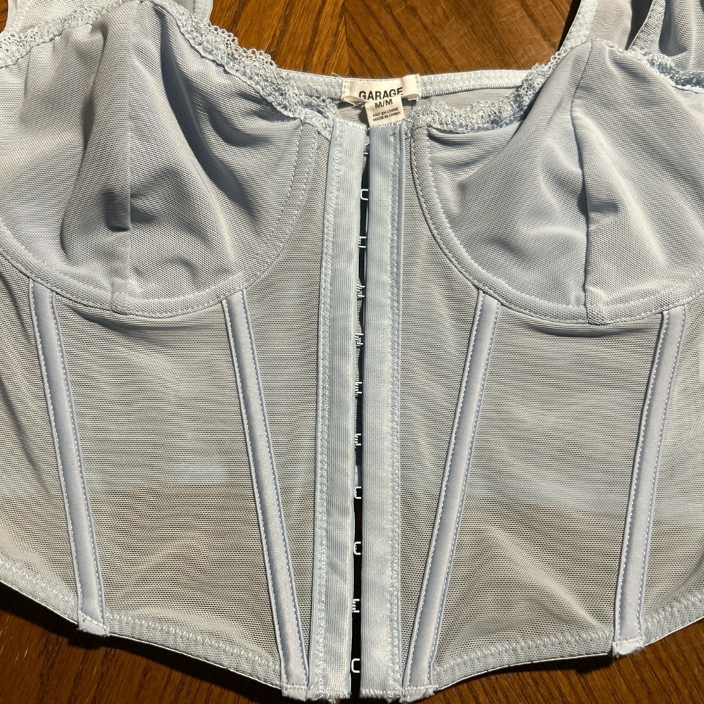 Garage Sky Blue Lace Corset